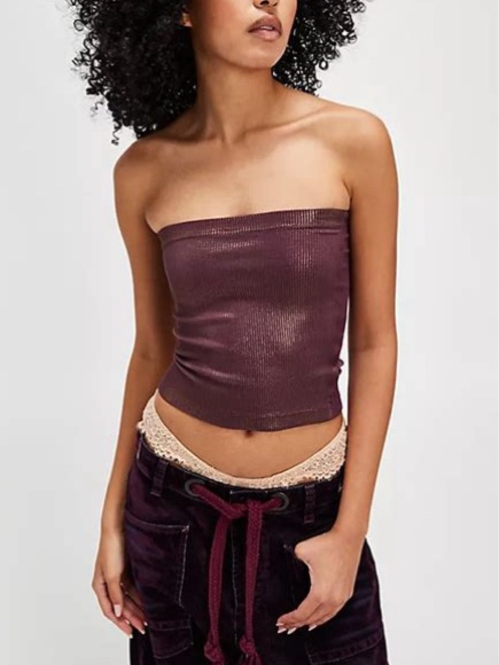 Free People Foil Carrie Tube Top